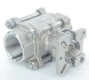 Kleiner Edelstahl-3-teiliges Kugelventil CL150 - Druck CL600 mit ISO5211 Befestigungsflansch